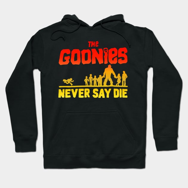 Never Say Die // The Goonies 80s FanArt Hoodie by darklordpug